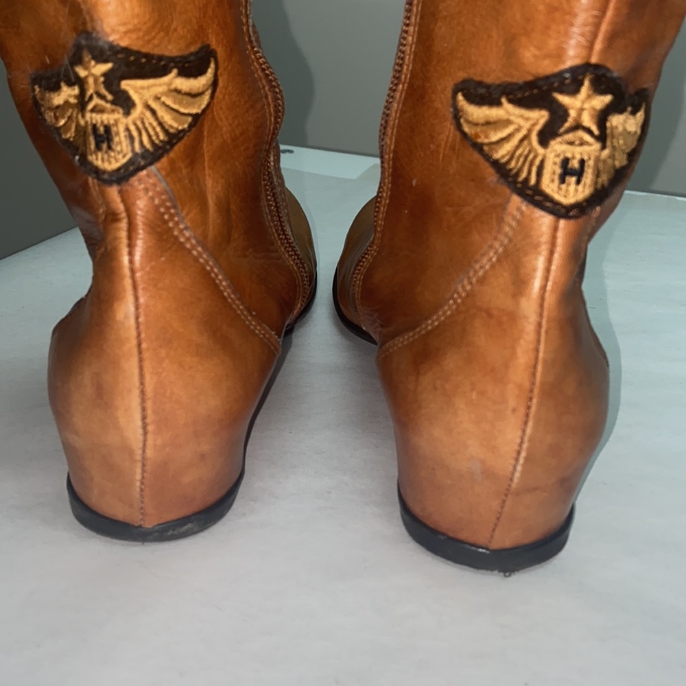 Hispanitas amazing leather boots with wings and fold detail, zipper Size 38 moto - Picture 12 of 13